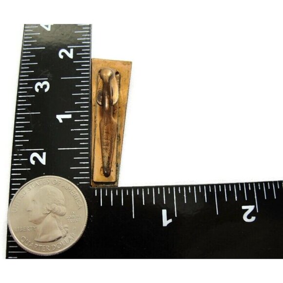 Brown Enamel Copper Metal Neck Tie Clip Clasp - Picture 7 of 9